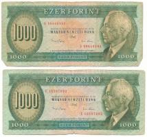 1993. 1000Ft "D 88646893" + 1993. 1000Ft "E 16597092" T:F,VG Adamo F47