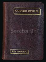 Codice Civile del Regno D'Italia. Torino, 1901, Fratelli Bocca. Kiadói bőr kötés, színezett lapszélek, jó állapotban.