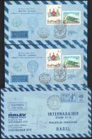 1971-1974 6 db MALÉV ballonposta küldemény
