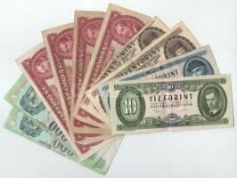 Vegyes 11db-os forint bankjegy tétel, benne: 1975. 10Ft, 1969. 20Ft, 1989. 50Ft (2x), 1984. 100Ft (2x), 1989. 100Ft, 1992. 100Ft, 2006. 200Ft, 2007. 200Ft T:F,VG