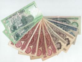 Vegyes 11db-os forint bankjegy tétel, benne: 1975. 10Ft, 1969. 20Ft, 1989. 50Ft (2x), 1984. 100Ft (2...