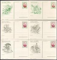 1973 15 db használatlan Madách Imre díjjegyes levelezőlap, mind klf grafikával (teljes sor)