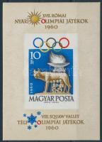 1960 Olimpia (I.) - Róma Téli Olimpia (I.) - Squaw Valley vágott blokk (10.000)