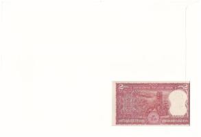 India DN 2R felbélyegzett borítékban, bélyegzéssel T:UNC
India ND 2 Rupees in envelope with stamp a...