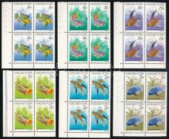 1987 Halak sor ívsarki négyestömbökben, ívszéli jelzőszámokkal