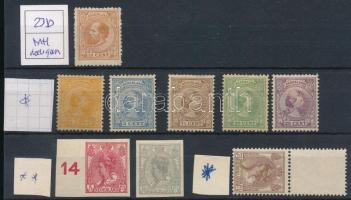 Hollandia 1872-1923 9 db klasszikus, régi bélyeg stecklapon