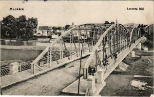 1917 Munkács, Mukacheve, Mukacevo; Latorca híd. Grósz Testvérek kiadása / Latorica river bridge (EK)