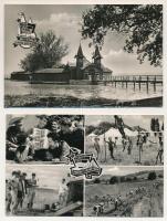 2 db MODERN képeslap: KISZ (Magyar Kommunista Ifjúsági Szövetség) építőtábor. Képzőművészeti Alap Kiadóvállalat / 2 MODERN postcards: Hungarian Young Communist League's building camp