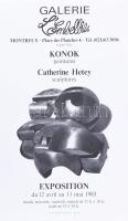 1985 Konok Tamás, Hetey Katalin, Galerie L'Embellie, Montreux (Svájc), kiállítási plakát, ofszet, papír, 50×29,5 cm