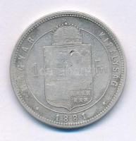 1881KB 1Ft Ag "Ferenc József / Középcímer" T:F ü. Adamo M15