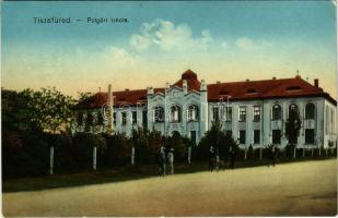 1928 Tiszafüred, Polgári iskola. Goldstein Adolf kiadása (EK)