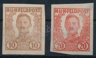 K.u.k. Feldpost 1918 2 db vágott bélyeg