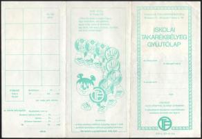 Iskolai takarékbélyeg gyűjtőlap bélyegekkel