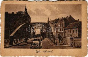 1951 Győr, Rába híd, üzletek, automobil. K. J. Bp. 1919/23.