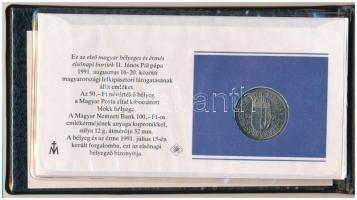 Magyarország 1991. 100Ft Cu-Ni "II. János Pál pápa látogatása Magyarországon" érmés boríté...