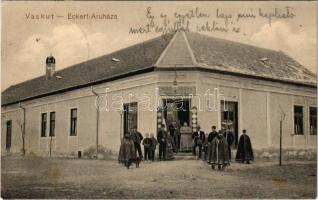 1924 Vaskút, Bács-Vaskút; Eckert János áruháza, üzlete. Schemnitz kiadása