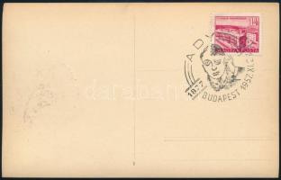 1957 Ady Endre portréja, Székely Aladár felvétele nyomán készült fotólap 1877-1957 emlékbélyegzéssel...