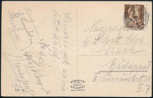 cca 1940 Hévizi képeslap nagybaczoni Nagy Vilmos (1884-1976) honvédelmi miniszer saját kezű aláírásával