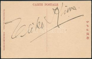 1926 Teiko Kiwa (1902-1983) japán opera-énekesnő aláírása képeslapon