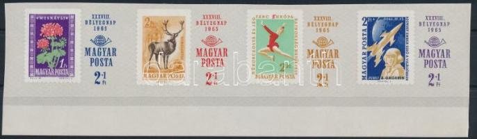1965 Bélyegnap (38.) ívszéli vágott négyescsík