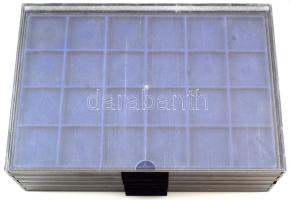 Öt darabos éremtartó tálca tétel, tálcánként 70-54-40 és 2x24 férőhellyel, rendkívül jó állapotban