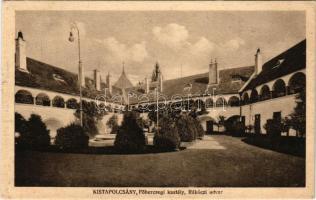 Kistapolcsány, Topolcianky; Főhercegi kastély, Rákóczi udvar. Erdélyi cs. és kir. udvari fényképész műintézetéből / castle, courtyard (EB)
