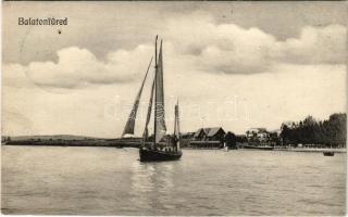 1916 Balatonfüred, vitorlás hajó, kikötő. Koller Károly utóda kiadása (EK)