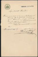 1907 Darányi Béla saját kézzel írt levele