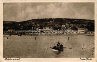 1930 Balatonalmádi, strandfürdő, fürdőzők (EK)