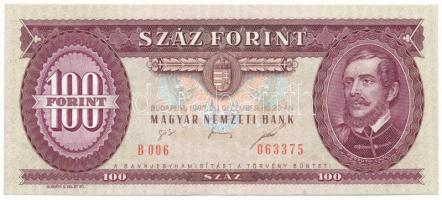 1995. 100Ft "B 006 063375" T:F, szép papír, extra festékkel a hátlapon felül Adamo F39