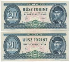 1980. 20Ft (2x) sorszámkövetők "C 398 043192 - C 398 043193" T:F, szép papír
Adamo F17