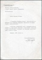 1989 Bp., Horn Gyula (1932-2013) saját kézzel aláírt levele