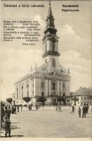 Kecskemét, nagytemplom, piac, Üdvözlet a hírös városból, Pósa Lajos verse. Fekete Gyula kiadása