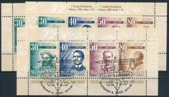 2000 Jeles magyarok 3 db blokk: normál, felülnyomott, pecsételt (8.500)