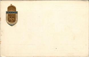 Nemzeti Áldozatkészség Szobra dombornyomott segélylap. Szénásy Béla / WWI Austro-Hungarian K.u.K. military charity fund, golden Embossed (EK)