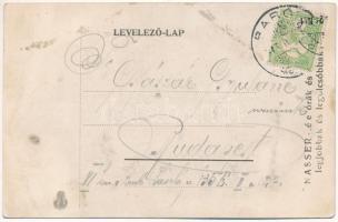 1915 Barót, Baraolt; Kossuth tér, Ifj. Lőrincz Mózes üzlete. Hátoldalon Nasser-féle órák reklámja / ...