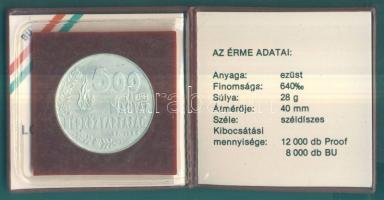 1984. 500Ft Ag "Los Angeles-i olimpia" T:BU Csak 8000db! Eredeti tokban, tanúsítvánnyal!