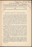 1939. Solymossy Sándor és a magyar néprajz. Az Ethnographia - Népélet. c, folyoirat I. évf. 3-4. szám. az első oldalon Solymossy Sándor által dedikált Egészvászon kötésben