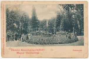 Korond, Korondfürdő, Corund; Park részlet. Klimatikus gyógyhely, a Magyar Gleichenberg. Gáspár Gyula tulajdonos / climatic spa, park (fl)