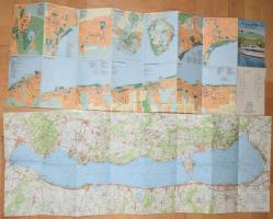1980, 1989 A Balaton turistatérképe, 2 db, kiadja: Cartographia, jó állapotban