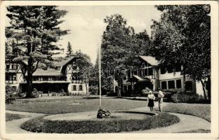 Lőcsefüred, Lőcse-fürdő, Levocské Kúpele (Lőcse, Levoca); Nagy és kis Pavilon szökőkúttal / Grosser u. kleiner Pavillon m. Springbrunnen / spa, pavilions with fountain