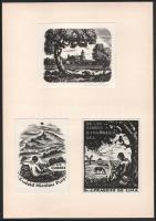 Antonio Ollé y Pinell (1897-1981): össz. 10 db ex libris (3 db paszpartuban), közte 2 db erotikus. F...