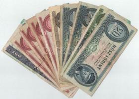 Vegyes 10db-os forint bankjegy tétel, közte 1990. 500Ft T:F,VG fo.