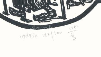 Banga Ferenc (1947-): Utópia (az 1986-ban az Újpest Galéria első kiállítására megjelent mappából). L...