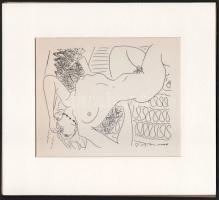 Henri Matisse (1869-1954): Női akt, cinkográfia, papír, jelzett a nyomaton, paszpartuban, 12×15 cm