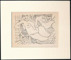 Henri Matisse (1869-1954): Női aktok, cinkográfia, papír, jelzett a nyomaton, paszpartuban, 11×14,5 cm