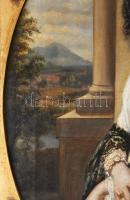 Olvashatatlan (Thieme?) jelzéssel: Fiatal hölgy portréja, 1855 (biedermeier szépség). Olaj, vászon. ...