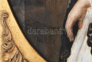 Olvashatatlan (Thieme?) jelzéssel: Fiatal hölgy portréja, 1855 (biedermeier szépség). Olaj, vászon. ...