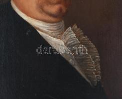 Jelzés nélkül, XVIII. sz. festő: Portré, olaj, vászon, restaurált, dublírozott. Fakeretben. 57×46 cm
