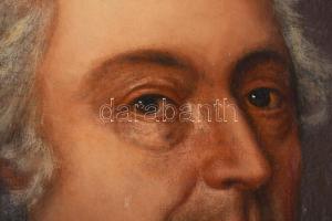 Jelzés nélkül, XVIII. sz. festő: Portré, olaj, vászon, restaurált, dublírozott. Fakeretben. 57×46 cm